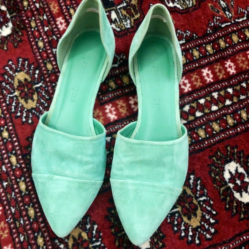 Jenni Kayne Seafoam Suede Flats